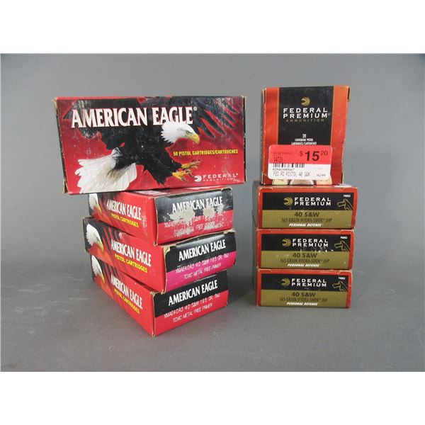 280 Rounds Of Federal 40 S+W Ammo- 165 GR