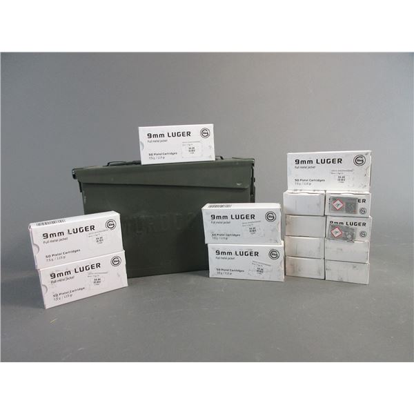 700 Rounds Of Factory 9MM Luger Ammo- 115 GR- FMJ