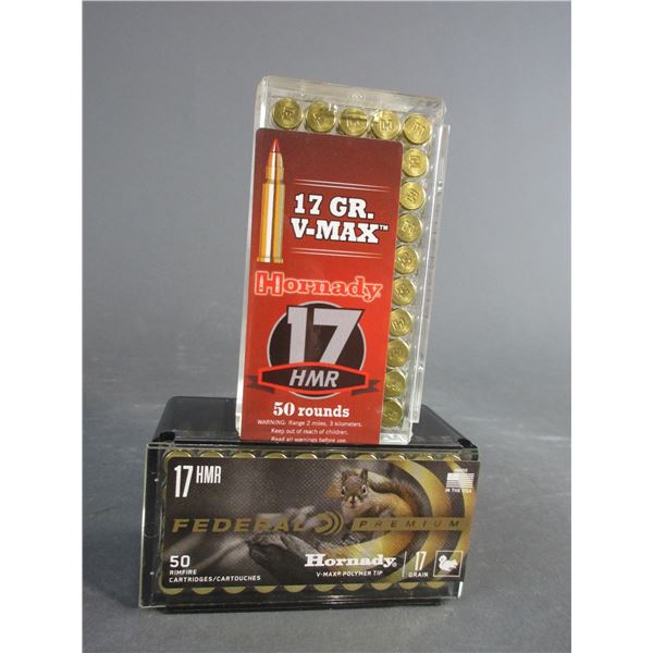 750 Rounds Of Factory Hornady .17 HMR Ammo- 17 GR- V-Max- Polymer Tip