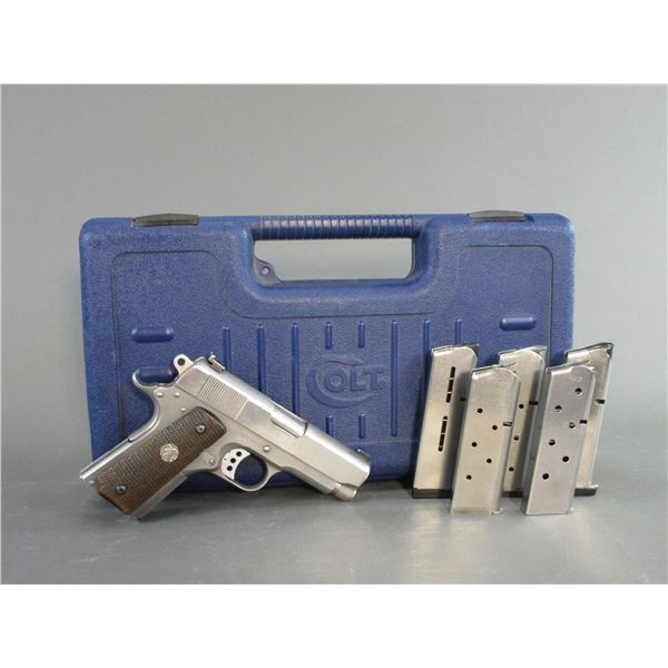 Colt MK IV Series 80 Officers Semi-Automatic Stainless Pistol- .45 Auto- 3.5" Barrel- Checkered Colt