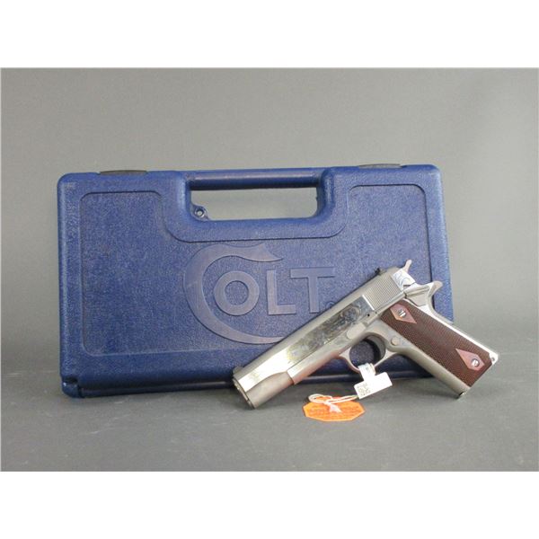 Colt Government Model Ducks Unlimited Semi-Automatic Stainless Pistol- .45 Auto- 5" Barrel- Checkere