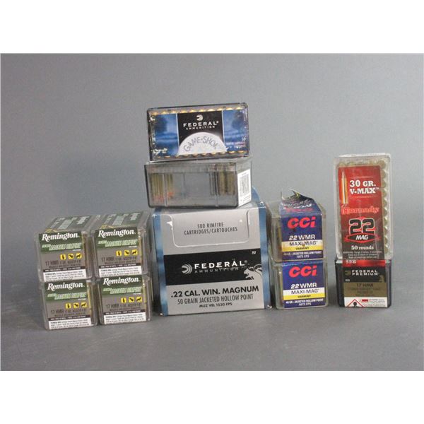 705 Rounds Of Factory .22 Mag Ammo- 250 17 HMR Factory Rounds