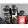 Image 2 : 3 Partial Cans Of Smokeless Powder- 2 Holsters- 3 Ammo Pouches- Knife- Patches