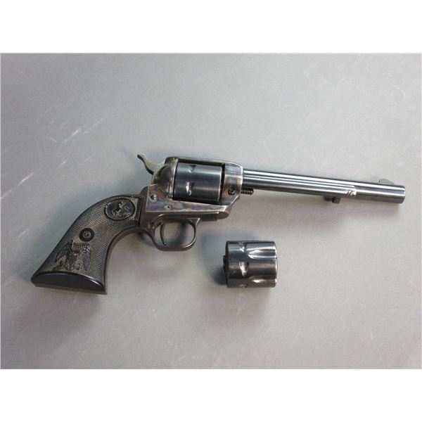 Colt Peacemaker Revolver- .22-.22 Mag- 6" Barrel- Case Hardened- Checkered Colt Grips- Engraved- Ver