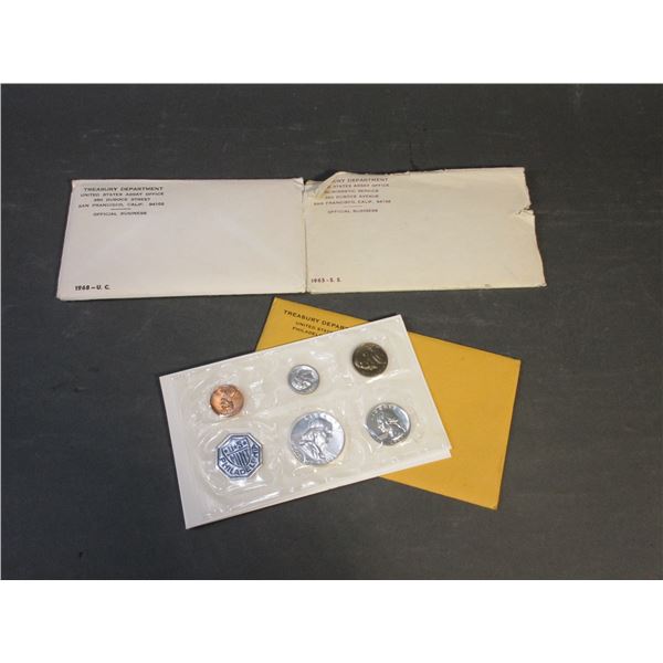 3 Uncirculated 1962-1968 Proofs- Halves, Quarters, Dimes, Nickles, Pennies, Tokens- 2 Packs In Each 