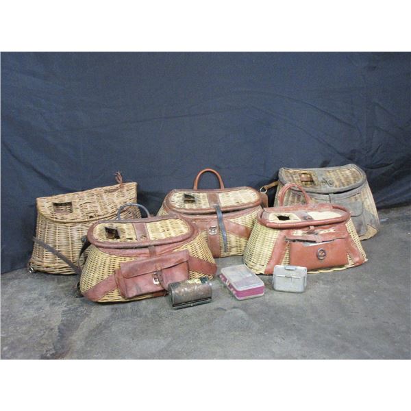 5 Vintage Fishing Creels