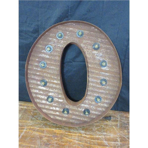 Large Lighted Letter "O"- 24"H X 20"