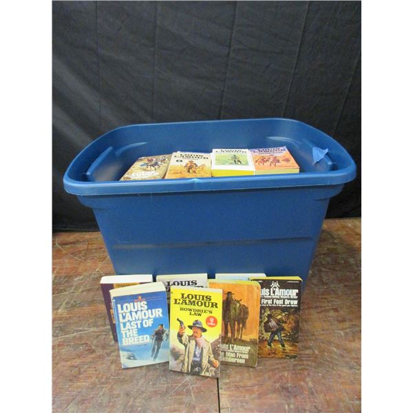 Large Tub Of Louis L'Amour Books