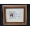 Image 2 : Small CM Russell Print- 13" X 11"- 4 Framed Cowboy Poems- 16.5" X 13.5"