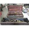 Image 1 : Wooden Tool Chest And Metal Toolbox With Misc. Tools
