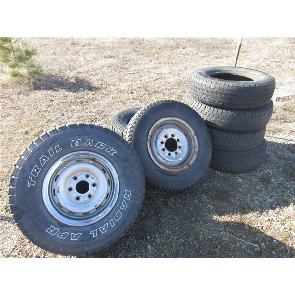 10 16" Tires- 5 Rims- Good Trailer Tires