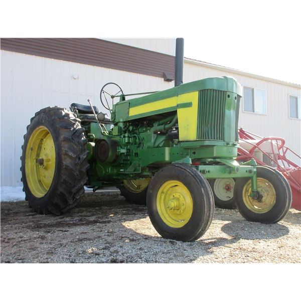 John Deere 720 Diesel Tractor- Gas Pony Motor- Good Rubber- Runs And Drives Good- 3 Point- PTO- Olde