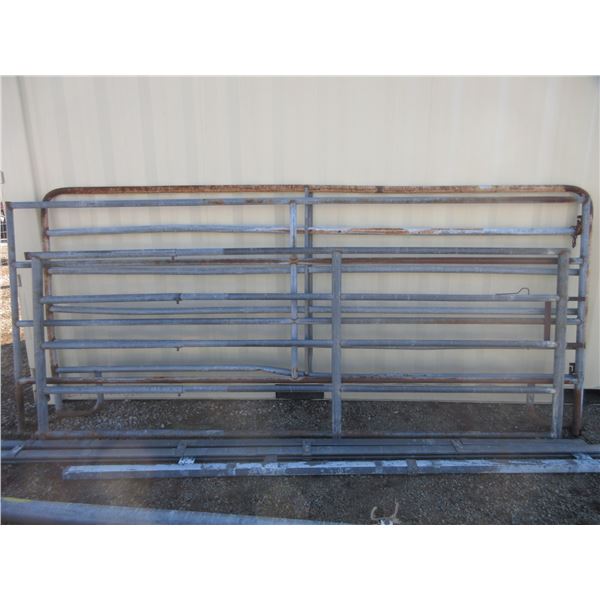 Two 12' Livestock Panels- 11' Livestock Gate- 3 Pieces Of Channel Iron For Sliding Barn Doors