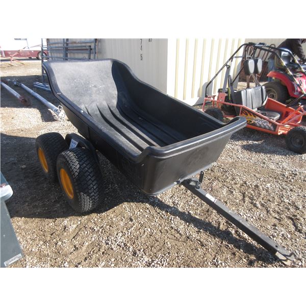 Heavy Duty Plastic Yard Cart- Ploar By Glam- Tandem Axel- 6' X 3' With 12" Sides