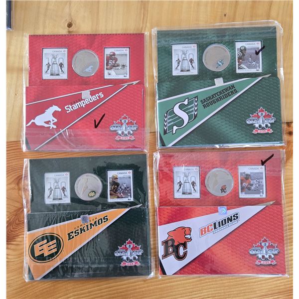 RCM 2012 CFL Commemorative Coins & Stamps. Western Division