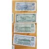 Image 10 : Lot of Fourteen Older Canadian Banknotes