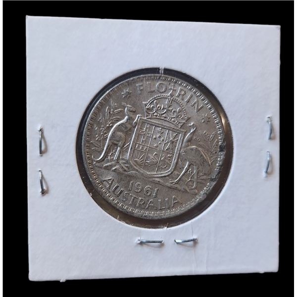 1961 Australian Florin Silver Coin
