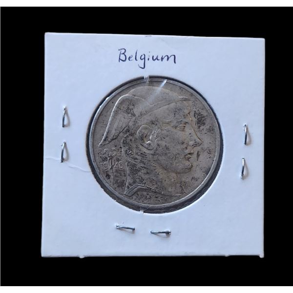 1948 Belgium 50 Francs Silver Coin