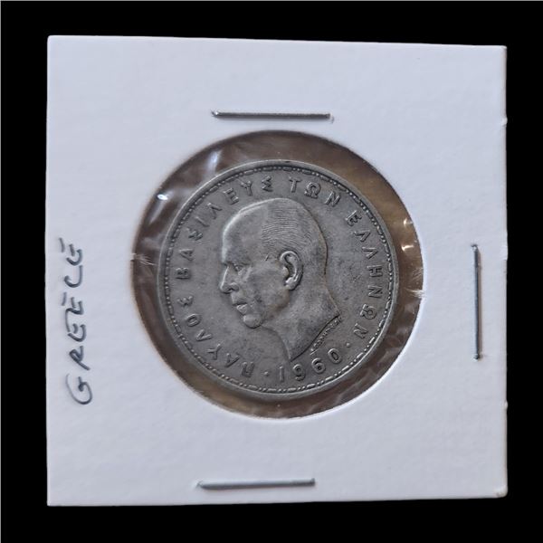1960 Greece 20 Dracmas Silver Coin