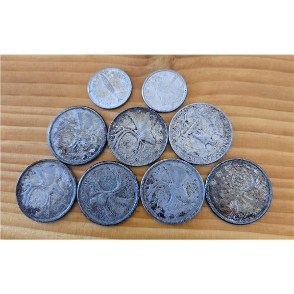 Nine Assorted Canadian & American Silver Coins