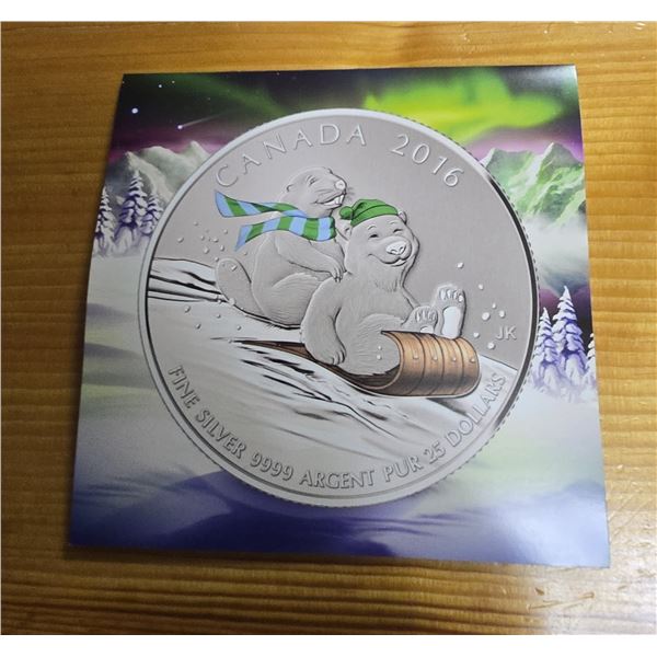RCM 2016 Fine Silver “Winter Fun” Colored Coin.