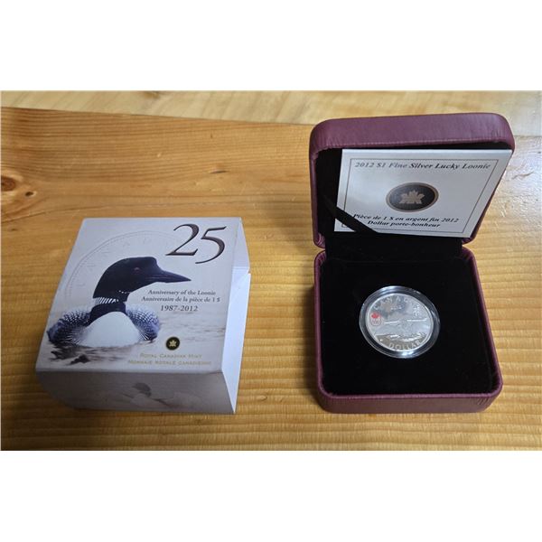 RCM 2012 Fine Silver “Anniversary of the Loonie” Coin.