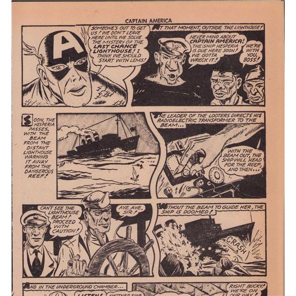 Captain America comic book page prop