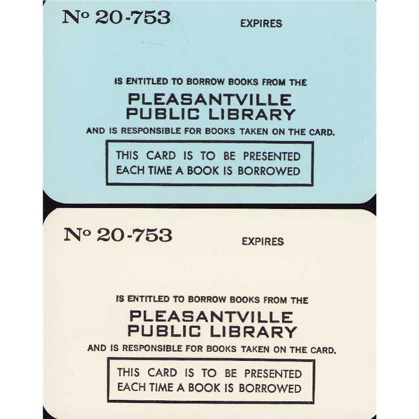 Pleasantville Prop Pair Library card