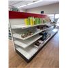 Image 2 : Approx 12' double sided gondola shelving w/extra shelves in back - contents not included)