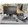 Image 1 : Acer monitors computer, Hp printer, assorted items on counter