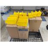 Image 1 : 5 cases of ULINE 11x5.5x5" plastic stackable bins (Yellow) 11 extra pieces