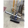 Image 3 : misc. lot of brooms, floor sweeper, floor squeegee and a 2 wheel dolly