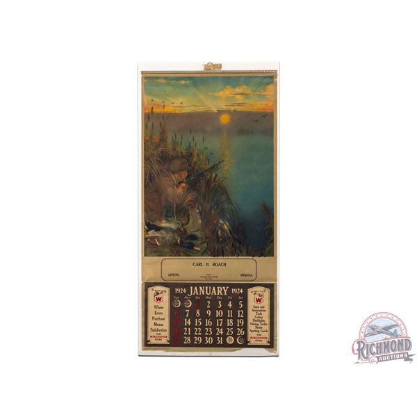 1924 Winchester Store Calendar Carl H. Roach, Linton, Indiana w/ Scene by G. Ryder