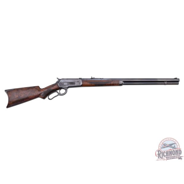RARE Antique Winchester 1886 Fancy .50-110 EXPRESS Lever Action Rifle w/ Letter & 67 Brass Rounds