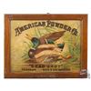Image 1 : Rare American Powder Co "Dead Shot" Telegraph Duck & Sea Shooting Framed Cardboard Sign