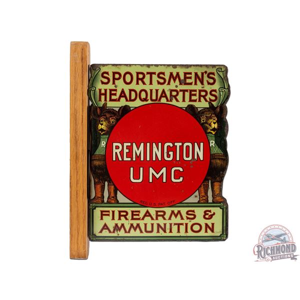 Remington UMC Sportsmen's Headquarters Firearms & Ammunition Metal Flange Sign