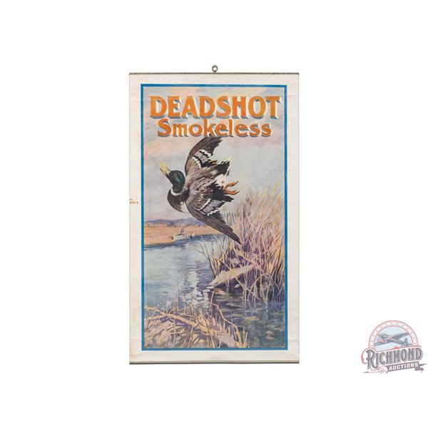 Scarce American Powder Mills Deadshot Smokeless Paper Poster