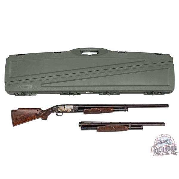 STUNNING Winchester Model 12 Skeet 2 Barrel Deluxe 12 GA Pump Action Shotgun Angelo Bee Engraved