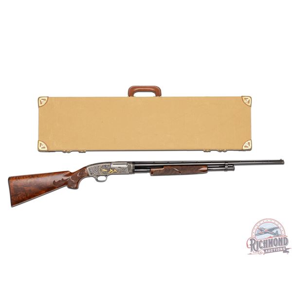 IMPRESSIVE Winchester 42 Pigeon .410 GA Pump Shotgun Engraved, Gold Inlaid & Signed by Angelo Bee
