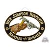 Image 1 : Incredible Iver Johnson Revolver "Hammer the Hammer" Die Cut Double Sided Tin Sign