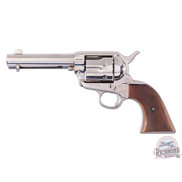 First Generation 1906 Colt SAA Frontier Six Shooter .44-40 WIN Gunfighter Revolver in Nickel