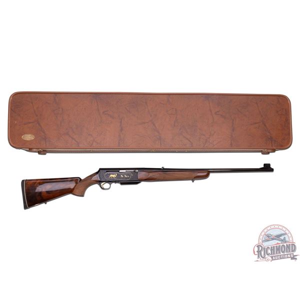 Rare Angelo Bee Engraved Belgium Browning BAR Grade V Rifle .338 Winchester Magnum w/ Case
