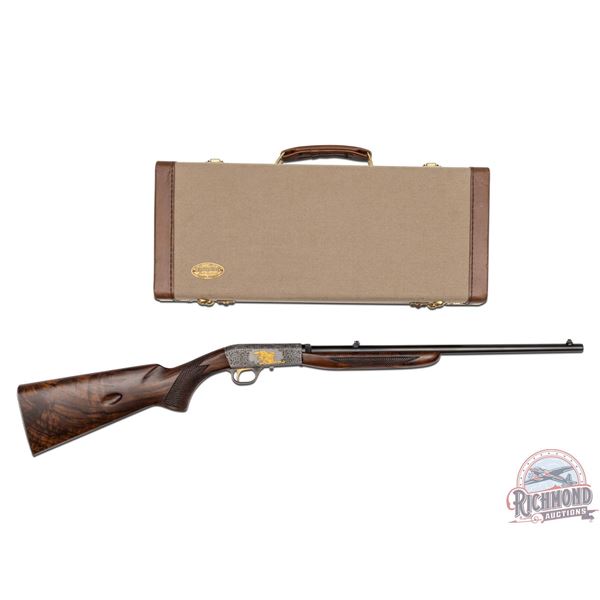 Stunning Browning Belgium SA-22 .22LR Semi-Auto Rifle Engraved & Gold Inlaid by Master Angelo Bee