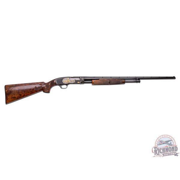 Amazing Winchester Model 42 Pigeon Grade 410 GA Shotgun Angelo Bee Engraved & Gold Inlaid