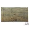 Image 3 : 1900's Original Long Muslin Tapestry Painting Two Panel "Shooting Ducks from a Blind"
