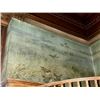 Image 6 : 1900's Original Long Muslin Tapestry Painting Two Panel "Shooting Ducks from a Blind"