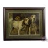 Image 1 : Framed Winchester "Bear Dogs" Lithograph Sign by H.R. Poore