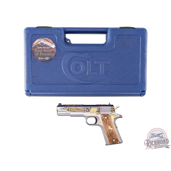 Stunning Colt MKIV Series 70 1911 .45 ACP Lost State of Franklin SK Custom Semi-Auto Pistol