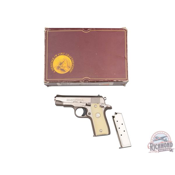 Colt Government Model .380 ACP MK / IV Series 80 B Nickel Finish Semi-Auto Pistol in Original Box