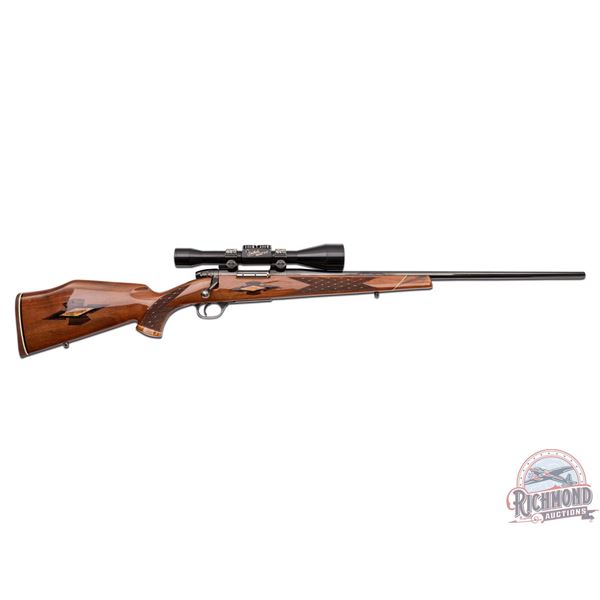 Engraved 1969 Weatherby Mark V Varmintmaster 224 WBY Mag Bolt Action Rifle w/ Scope